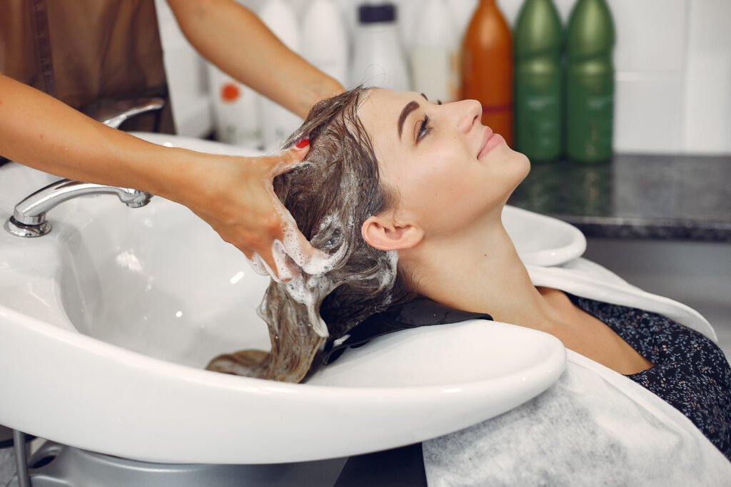 Beauty Queen Beauty Parlour woman washing head hairsalon